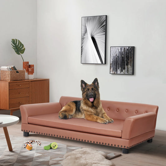 BINGOPAW Pet Sofa Dog Couch Puppy Bed Leather Cushion