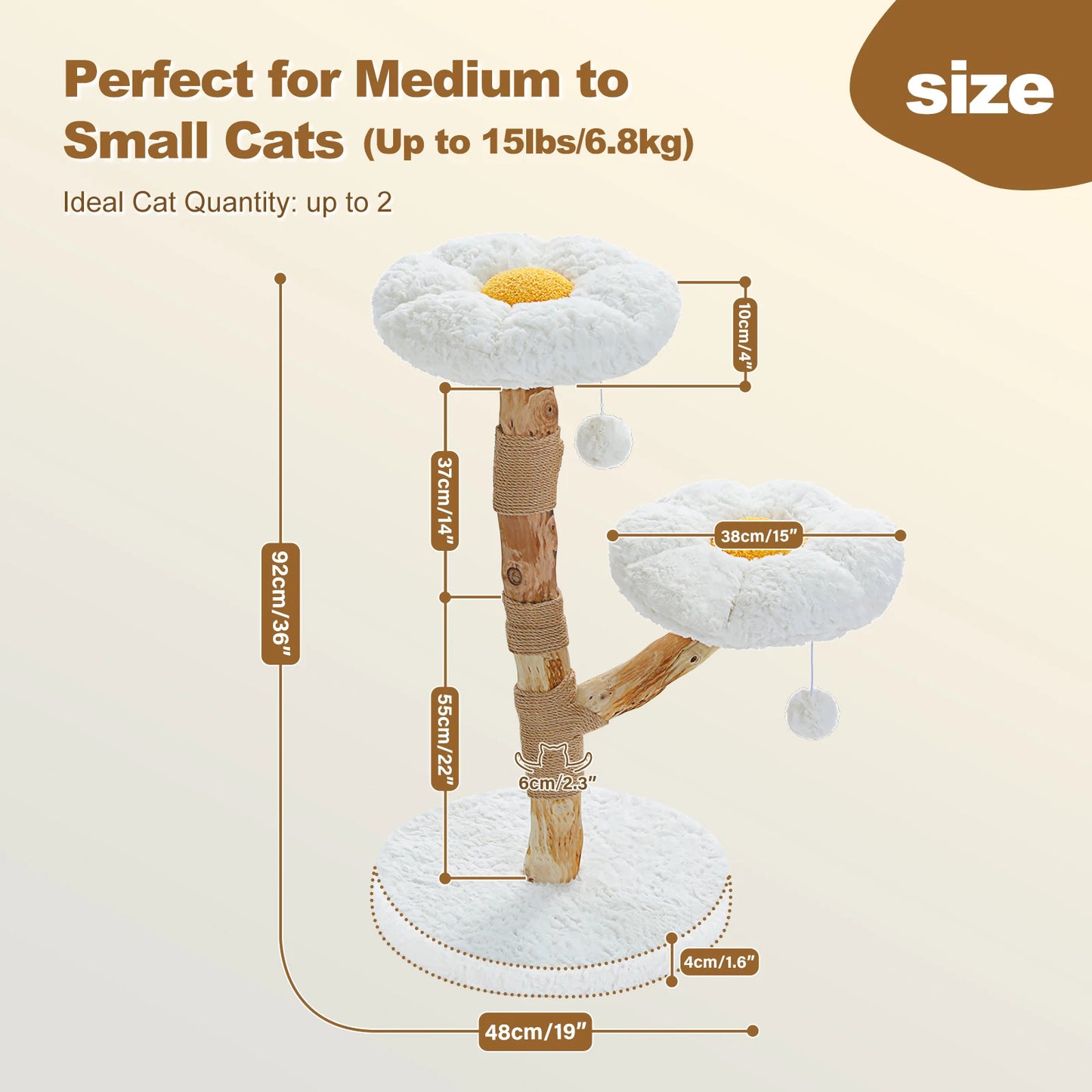 PAWZ Road Flower Cat Tree with Perches Scratching Post