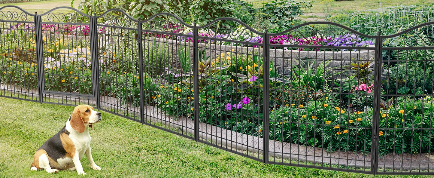 BORWARTH Heavy Duty Dog Playpen 8-Panel Metal Fence With Door