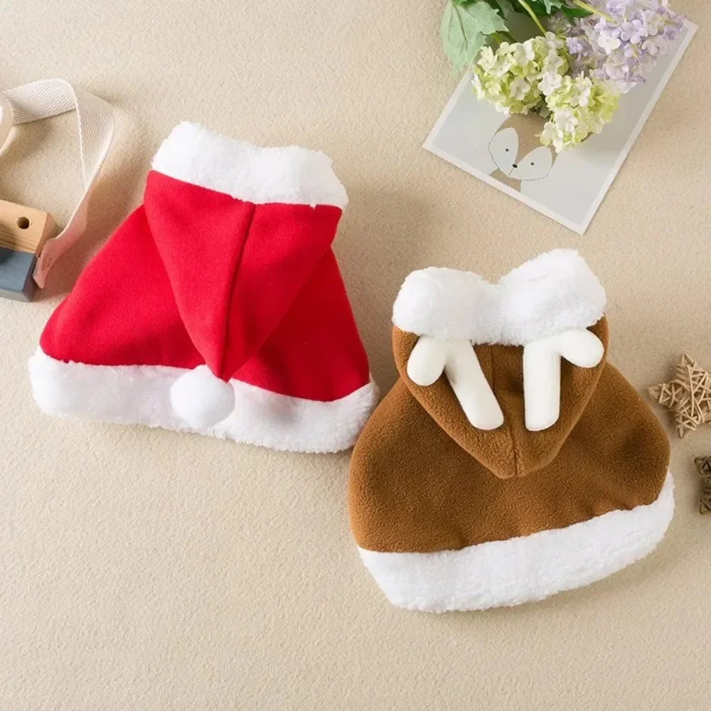 High Concerned Chemical Cat Santa Christmas Costume Cape Hat Set