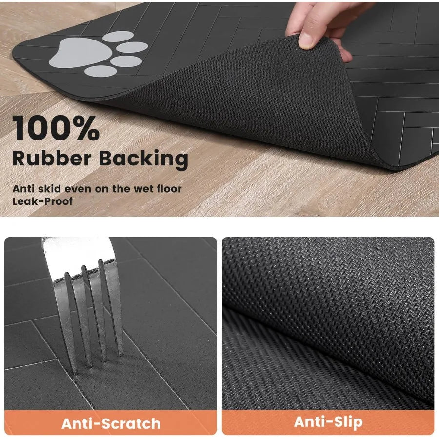 High-Concerned Absorbent Pet Feeding Mat With Waterproof Backing