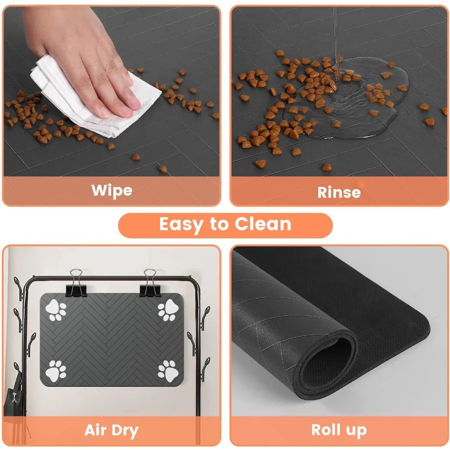 High-Concerned Absorbent Pet Feeding Mat With Waterproof Backing