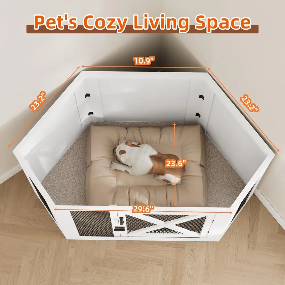 DAFIFY Xilingol Corner Dog Crate End Table With Mesh