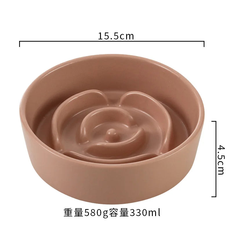 Ceramic Slow Feeder Pet Bowl for Dogs and Cats Universal