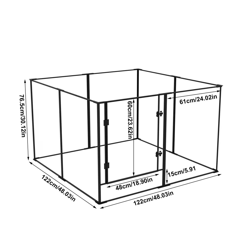 BORWAR Premium Acrylic Aluminum Pet Playpen Enclosure With Full Visibility