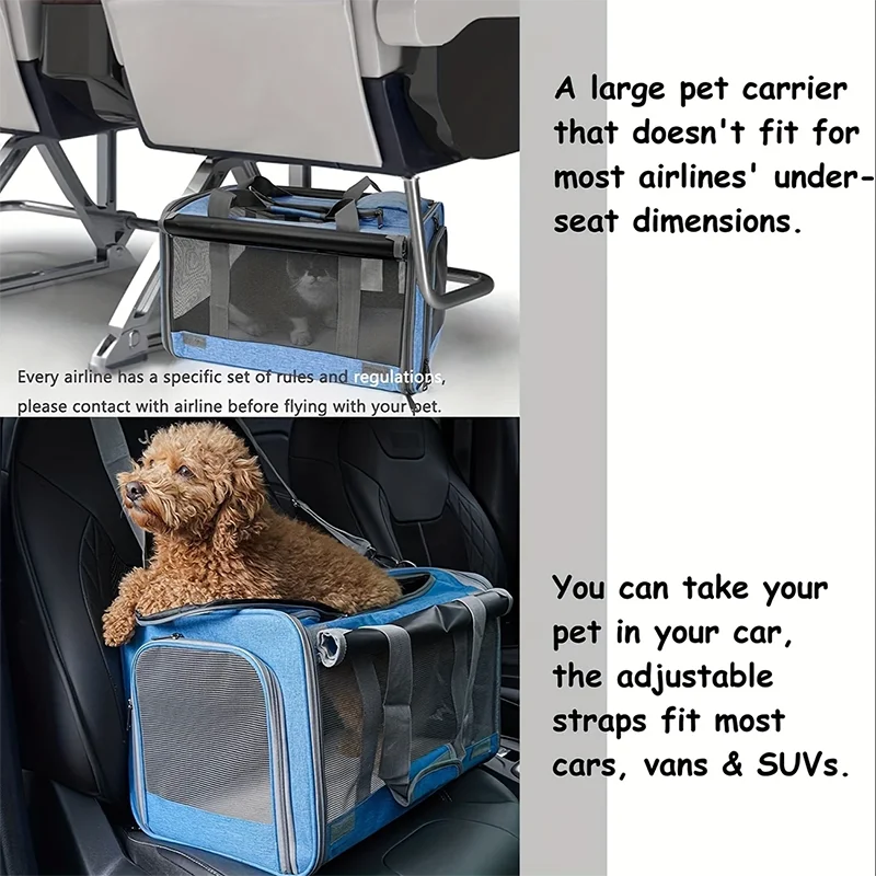 Breathable Portable Pet Carrier Bag Mesh Airline Approved Travel