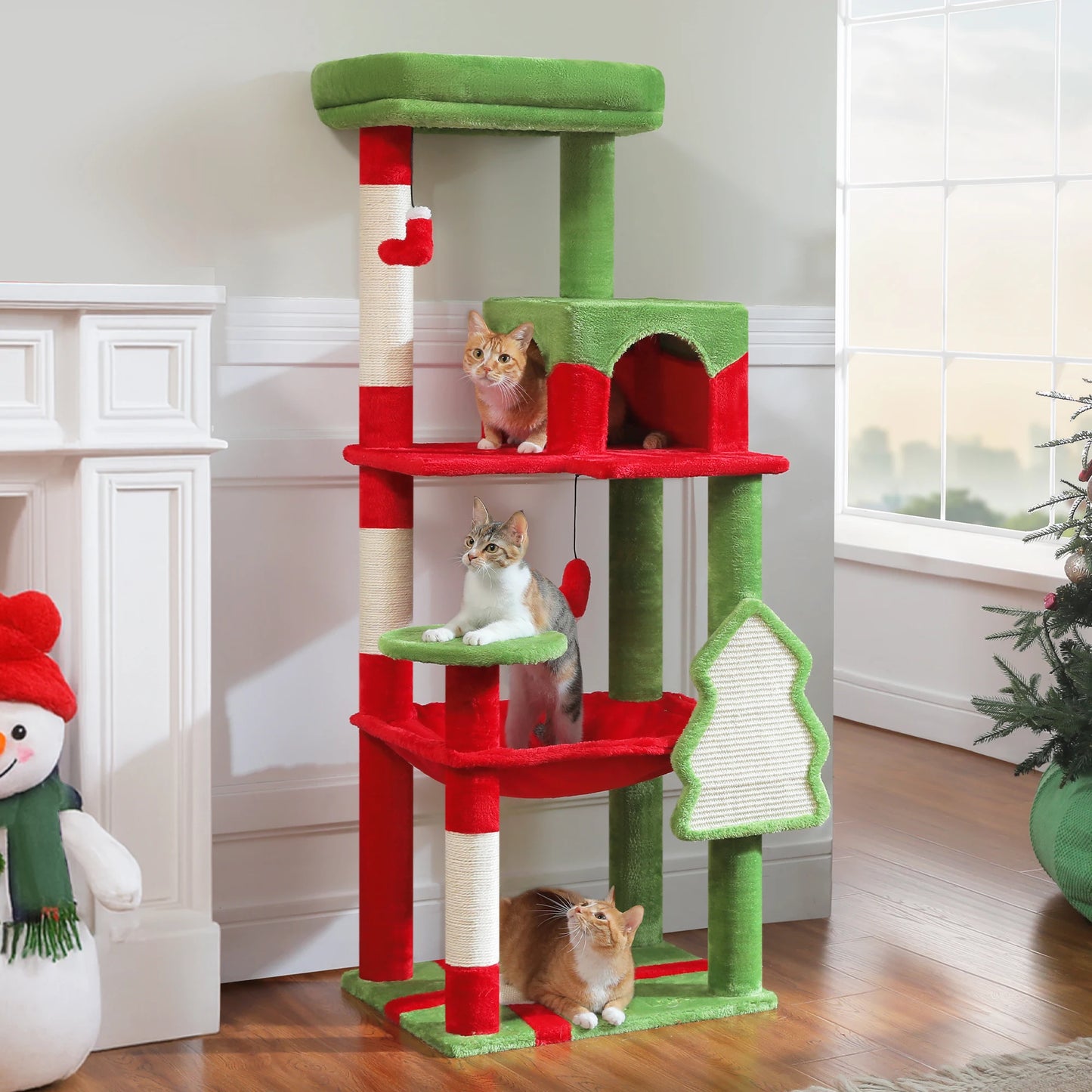 PAWZ Road Christmas Cat Tree With Sisal Scratching Posts